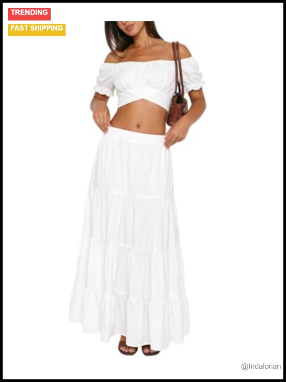 Womens 2 Piece Boho Top Maxi Skirt Set Vacation Maternity Outfit